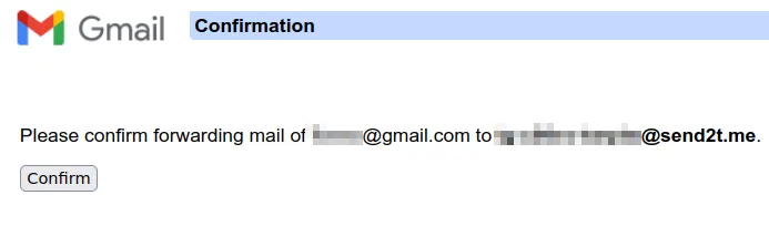 Second forwarding confirmation dialog